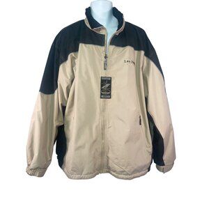 Passion L Mens Jacket Tan Black Size XL Polyester Full Zip Embroidered Las Vegas